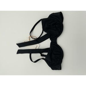 Quince Women's Italian Demi Bikini Top Black M NEW